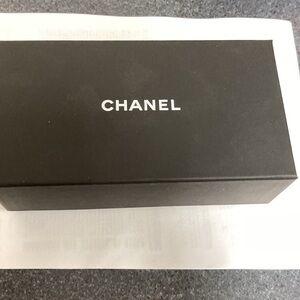 Chanel black cloth eye glass case. New